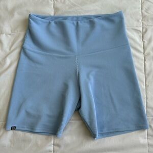 Onzie Ribbed Biker Shorts, Light Blue